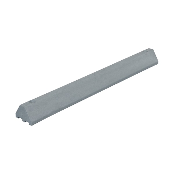 Car Stop, Plastic, 4 in Height, 48 in Length, Gray